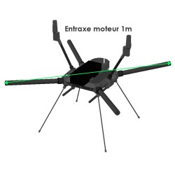 Innovadrone Surveyor vue de profil, entraxe moteur 1 m
