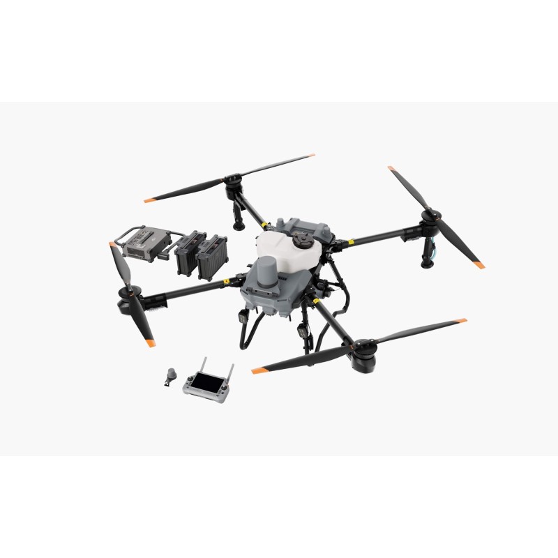 DJI Agras T25P drone agricole compact bras dépliés sur fond blanc