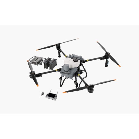 DJI Agras T25P drone agricole compact bras dépliés sur fond blanc